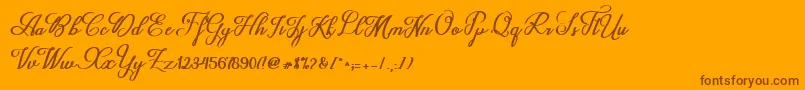 Delleya Script Font – Brown Fonts on Orange Background