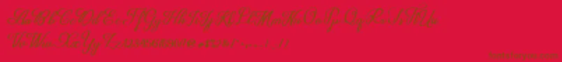 Delleya Script Font – Brown Fonts on Red Background