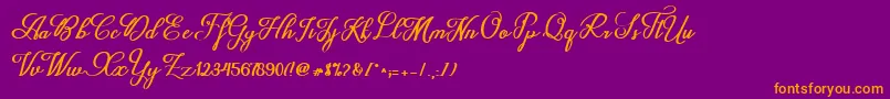 fuente Delleya Script – Fuentes Naranjas Sobre Fondo Morado