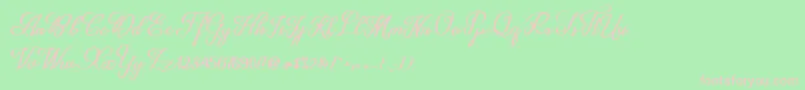 Delleya Script-Schriftart – Rosa Schriften auf grünem Hintergrund