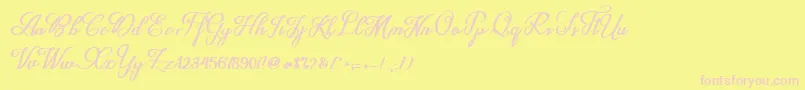 Delleya Script Font – Pink Fonts on Yellow Background