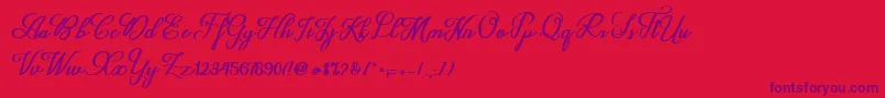 Delleya Script-Schriftart – Violette Schriften auf rotem Hintergrund