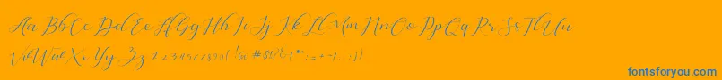 Dellisya-Schriftart – Blaue Schriften auf orangefarbenem Hintergrund