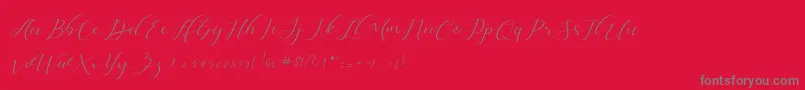Dellisya Font – Gray Fonts on Red Background