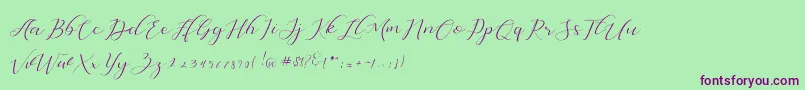 Dellisya Font – Purple Fonts on Green Background