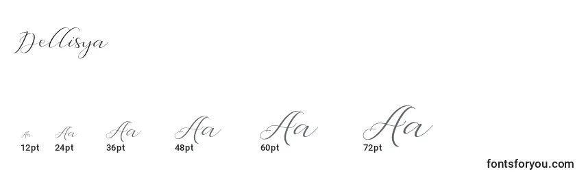 Größen der Schriftart Dellisya