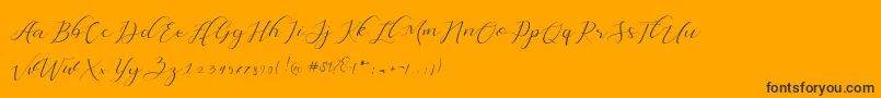 Dellisya-Schriftart – Schwarze Schriften auf orangefarbenem Hintergrund