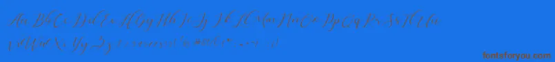 Dellisya-Schriftart – Braune Schriften auf blauem Hintergrund