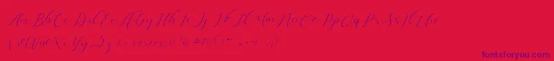 Dellisya-Schriftart – Violette Schriften auf rotem Hintergrund