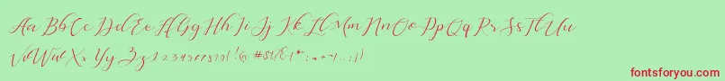 Dellisya Font – Red Fonts on Green Background
