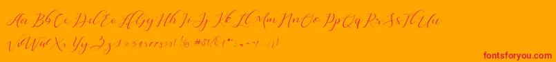 Dellisya Font – Red Fonts on Orange Background