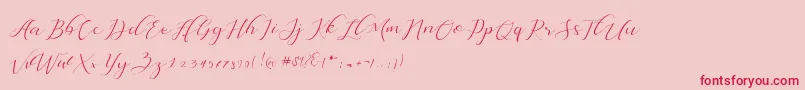 Dellisya-Schriftart – Rote Schriften auf rosa Hintergrund