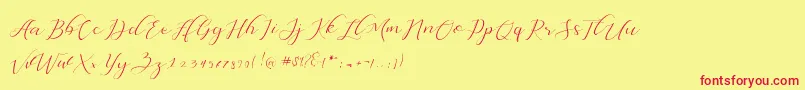 Dellisya Font – Red Fonts on Yellow Background