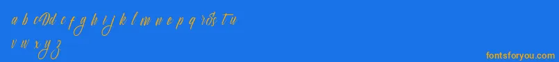 En savoir plus sur la police Delphin Spring Police Delphin Spring – polices orange sur fond bleu