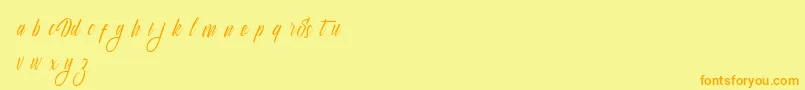 Fonte Delphin Spring – fontes laranjas em um fundo amarelo
