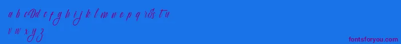 Delphin Spring-Schriftart – Violette Schriften auf blauem Hintergrund