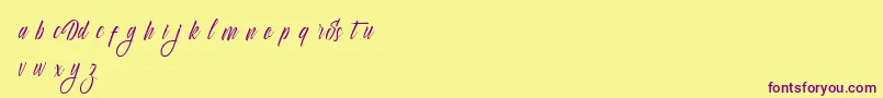 More about Delphin Spring Font Delphin Spring Font – Purple Fonts on Yellow Background