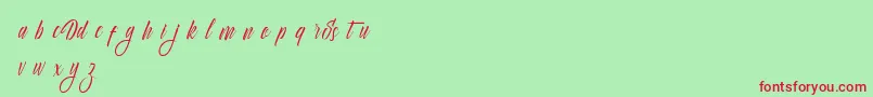 Delphin Spring Font – Red Fonts on Green Background