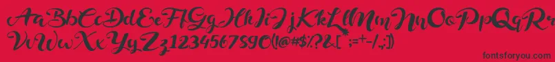 Delphine Font – Black Fonts on Red Background