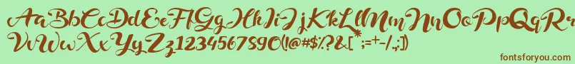 Police Delphine – polices brunes sur fond vert