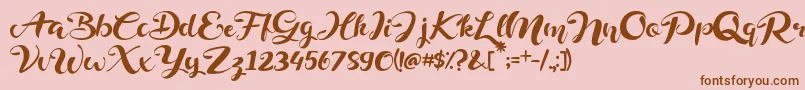 Police Delphine – polices brunes sur fond rose