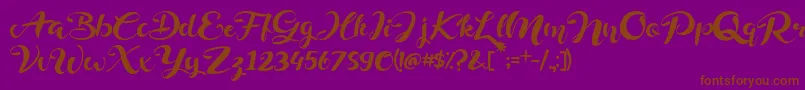 Police Delphine – polices brunes sur fond violet
