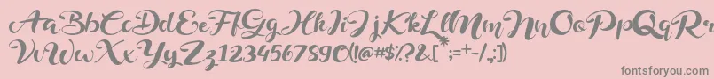 Delphine Font – Gray Fonts on Pink Background