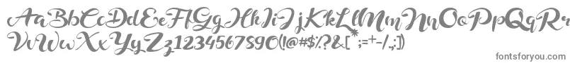 Delphine Font – Gray Fonts on White Background