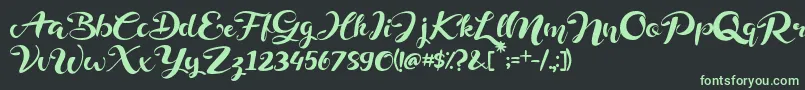 Delphine Font – Green Fonts on Black Background