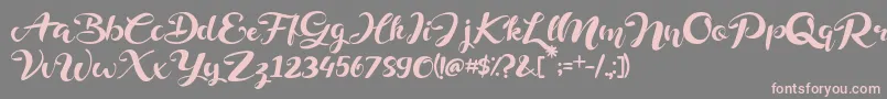 Delphine Font – Pink Fonts on Gray Background