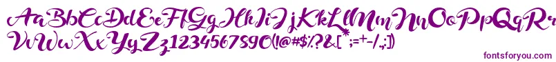 Delphine Font – Purple Fonts on White Background