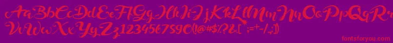 fuente Delphine – Fuentes Rojas Sobre Fondo Morado