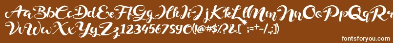フォントDelphine – 茶色の背景に白い文字