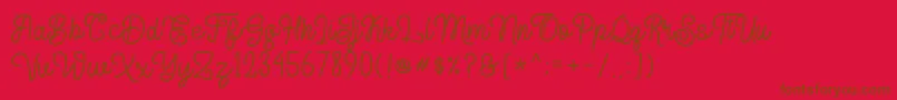 Delponta Font – Brown Fonts on Red Background
