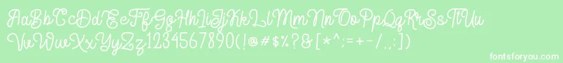 Delponta Font – White Fonts on Green Background
