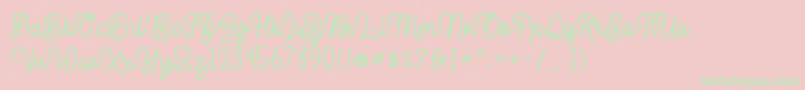 Delponta Font – Green Fonts on Pink Background