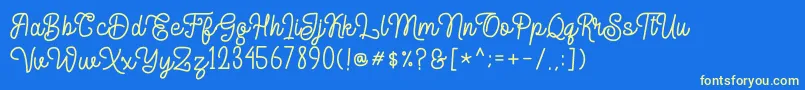 Delponta Font – Yellow Fonts on Blue Background