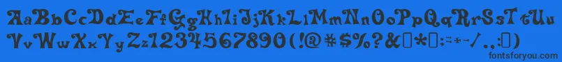 delta hey max nine Font – Black Fonts on Blue Background