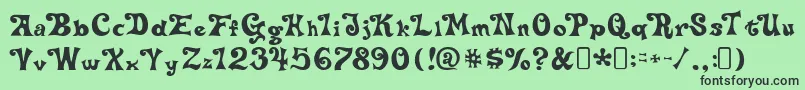 フォントdelta hey max nine – 緑の背景に黒い文字