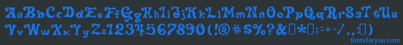 delta hey max nine Font – Blue Fonts on Black Background