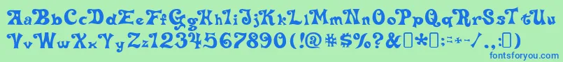 delta hey max nine Font – Blue Fonts on Green Background