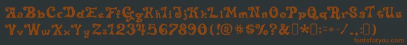 delta hey max nine-Schriftart – Braune Schriften auf schwarzem Hintergrund