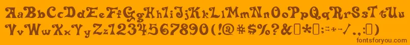 delta hey max nine Font – Brown Fonts on Orange Background