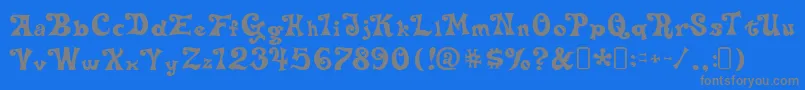 フォントdelta hey max nine – 青い背景に灰色の文字