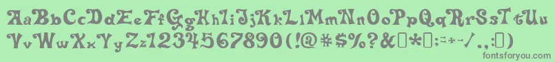 フォントdelta hey max nine – 緑の背景に灰色の文字