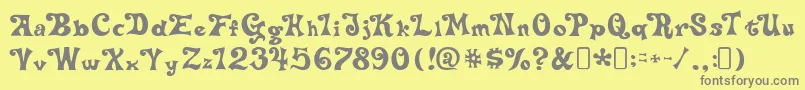 delta hey max nine Font – Gray Fonts on Yellow Background