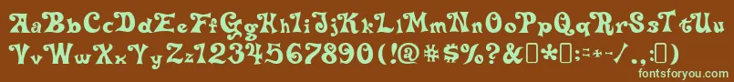 delta hey max nine Font – Green Fonts on Brown Background