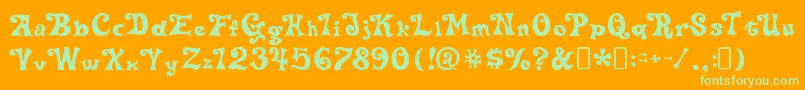 delta hey max nine Font – Green Fonts on Orange Background