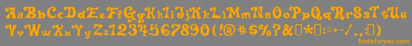 フォントdelta hey max nine – オレンジの文字は灰色の背景にあります。