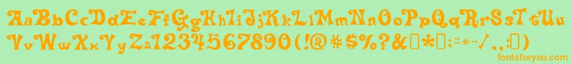 delta hey max nine Font – Orange Fonts on Green Background